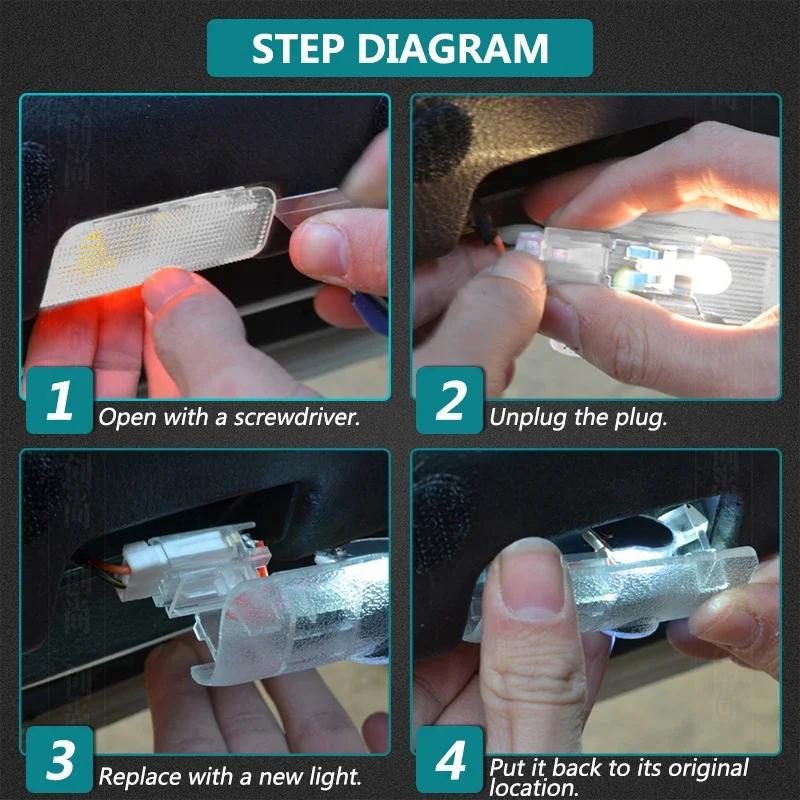 CGANEI1 2Pcs LED Car Door Welcome Lights For Nissan Teana J31 2003 2004 -2018 2018 2020 2021 2022 Navara Nismo Projector Accessories