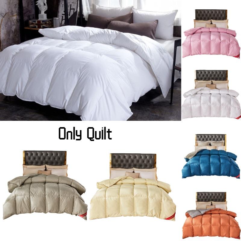 Duvet Color Solid Thickened Warm Goose Down Filling Quilt Natural Winter Blanket