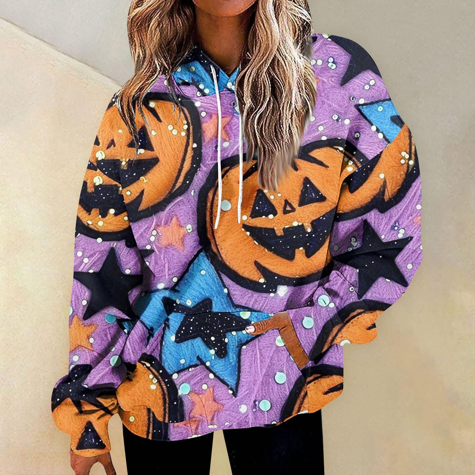 

Женская мода Повседневные Универсальные Повседневные толстовки с круглым вырезом Графика Повседневные с длинным рукавом Градиент Лоскутная верхняя одежда с принтом Толстовки S фиолетовый