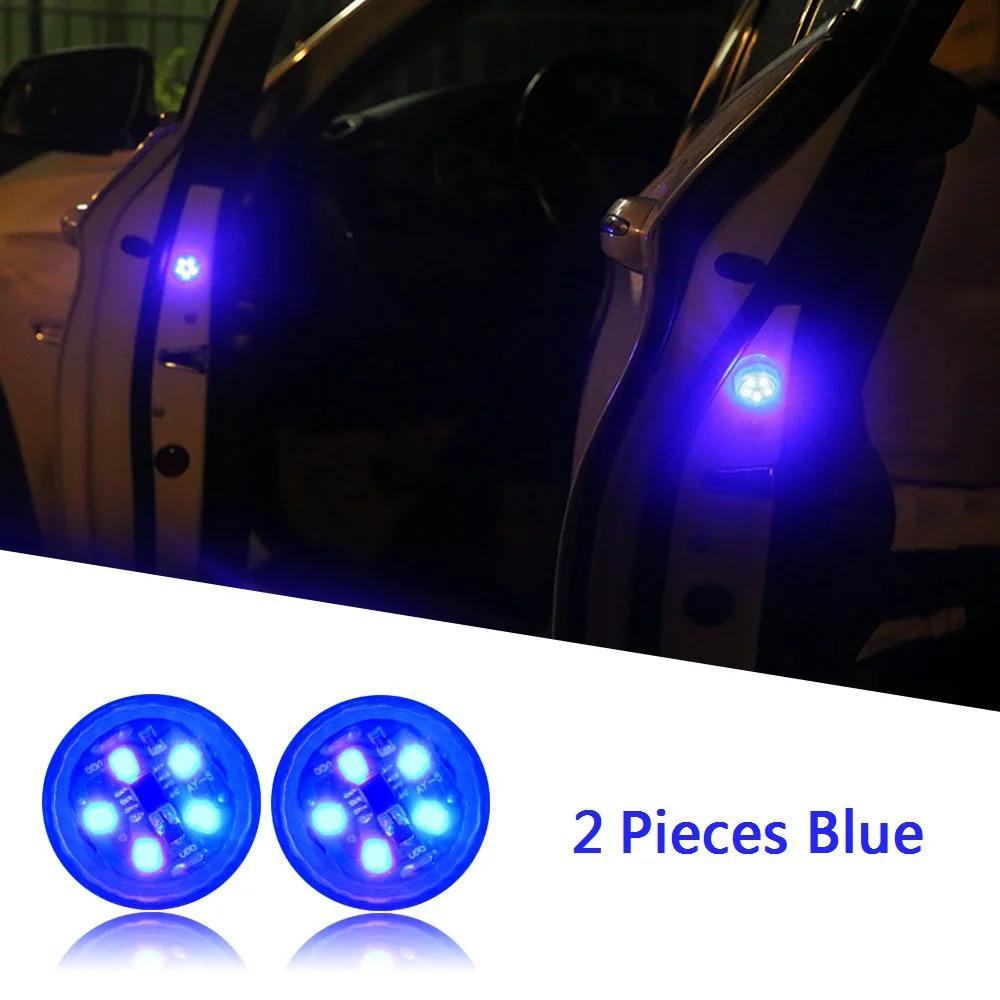 1-4pcs Universal LED Car Opening Door Safety Anti-collision Lights Magnetic Sensor Strobe Flashing Alarm Lights Parking Lamp
