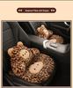 Leopard Print Kitten Cartoon Winter Plush Car Seat Cushion for ORA Good Cat, Ballet Cat, or Lightning Cat