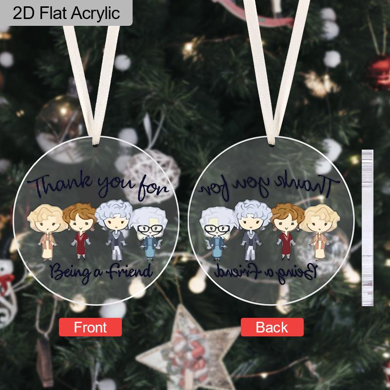 1 szt. Przezroczysta Akrylowa Ozdoba Przyjaźni Podziękowanie za Bycie Przyjacielem Wisząca Dekoracja Prezent Świąteczny dla Najlepszego Przyjaciela Dekoracja Drzewka