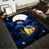 Cozy Cottage Night Scene Carpet with Moonlight and Glowing Forest Suitable for use as an anti-slip for living room bedroom sofas