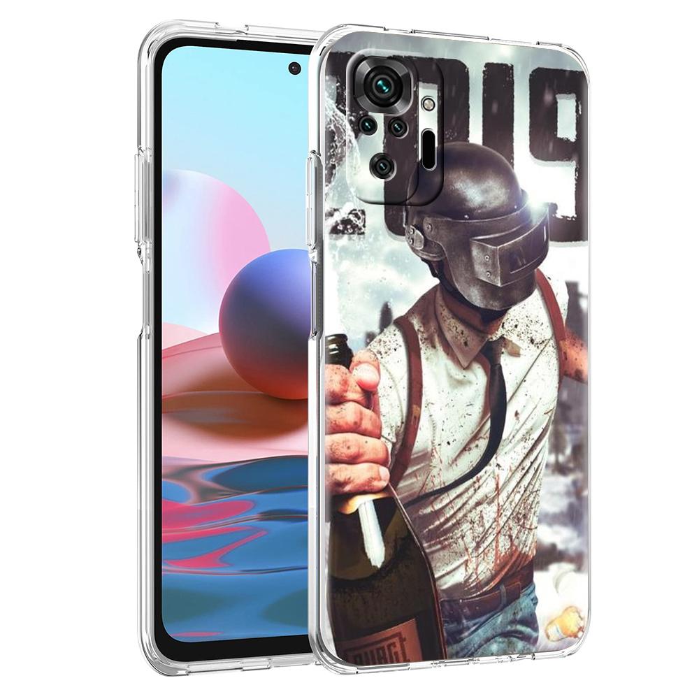 Game PUBG Phone Case Cover for Redmi Note 10 11 12 7 8 8T 9 K40 Gaming 9A 9C Pro Plus Transparent Silicone Shell Coque Capas Bag
