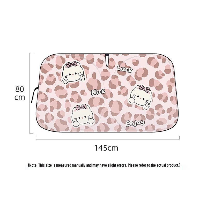 2026 Cute Cartoon Car Sunshade - Front Windshield Heat Insulation & Sun Protection