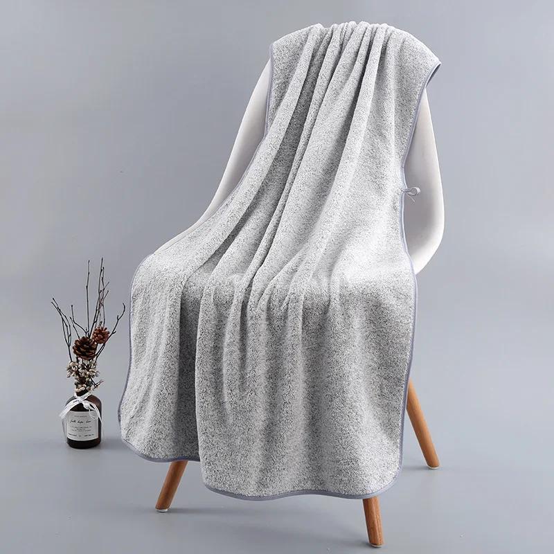 70x140cm Bamboo Charcoal Coral Velvet Bath Towel for Adult Soft Absorbent Microfiber Fabric Towel Household Bathroom Towel