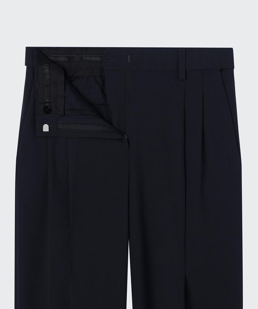 MUSINSA STANDARD WOMAN Women'S Lightweight High-Waisted Wide Hidden Banding Slacks [Navy]