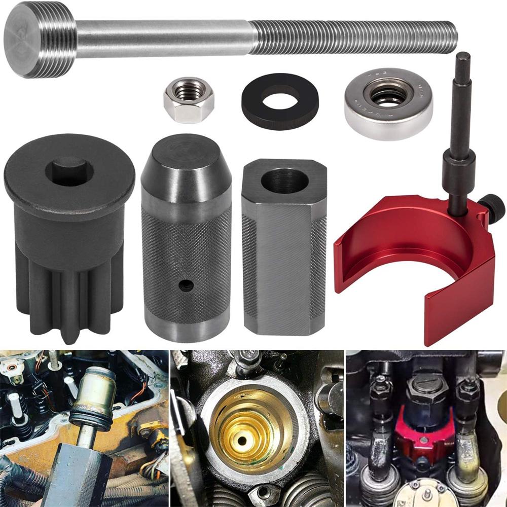 8Pcs 9U-6891 Injector Sleeve Remover Installer Set+9U-7227 Injector Height Tool+J-38587-a Engine Barring Socket