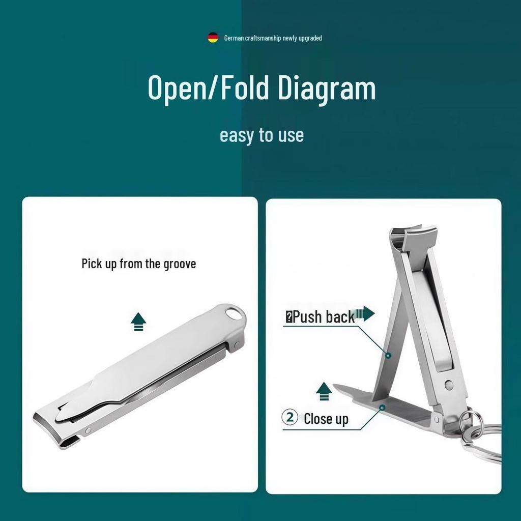 Ultra-Thin Folding Nail Clippers: Convenient Multifunctional Manicure Tool
