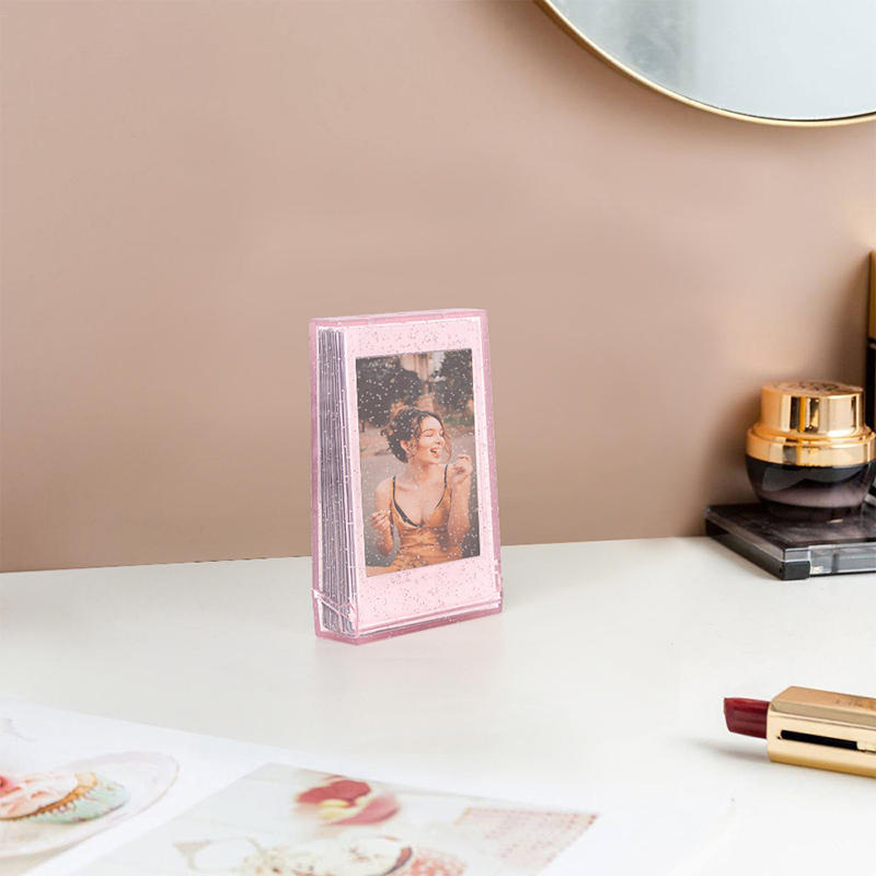 1PC Photo Album Photocard Holder Transparent Giltter Photos Storage Box Instant Camera Name Card Photo Frame Decoration Case