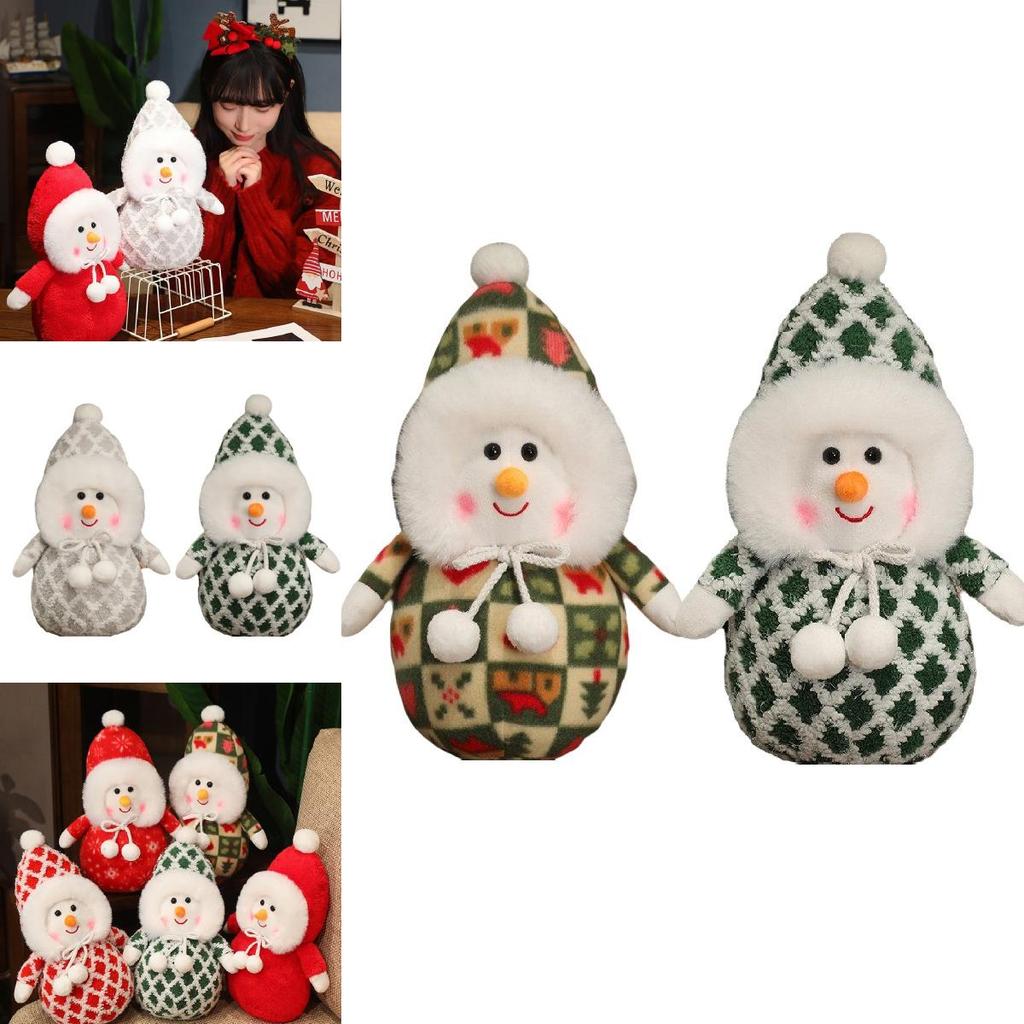 Adorable Plush Christmas Snowman Decoration Cute Stuffed Toy For Kids And Girlfriends