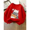 Kids Sweatshirt,Crewneck Sweatshirt Featuring Adorable Stacked Cats, Machine Washable,Spring And Autumn, for Sports And Casual Outings, Soft And Comfy