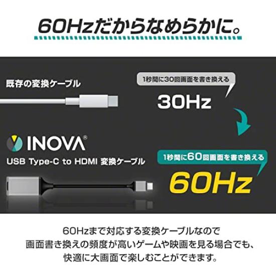 INOVA To HDMI Conversion 4K 60Hz Video MHL Conversion 3R Black Type-C Cable, Support, Smartphone, PC, TV, Output, Mirroring, Conversion, Adapter,