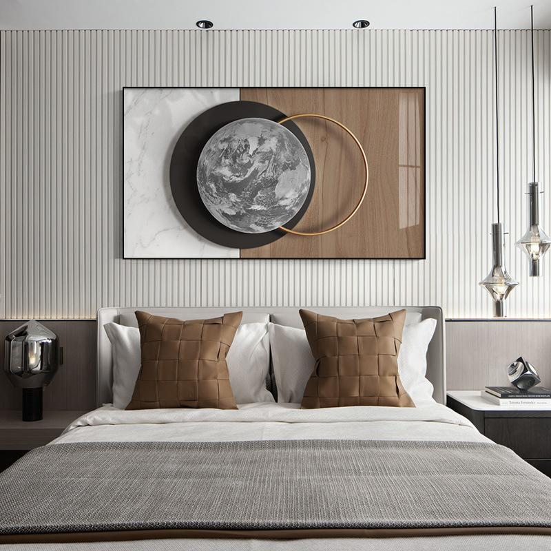 Moderna tela di pittura di lusso luna arte della parete astratta geometria dorata poster e stampe per soggiorno decorazione della casa senza cornice
