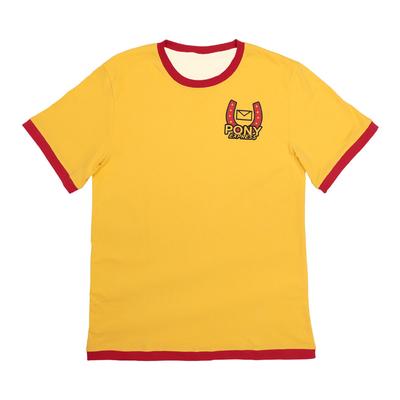 MUNDSPÜLEN Pony Express Ringer T-Shirt Rundhals Locker Kurzarm T-Shirts Unisex Streetwear Cosplay 3D-Druck Kleidung