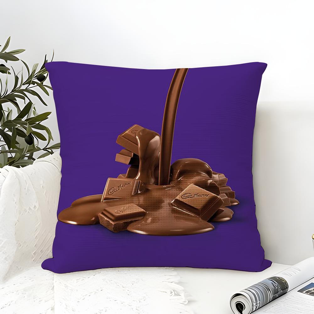 Funny Milka Purple Pillow Case Cotton Linen Fabric Square Zipper Pillowcase Home Decorative Living Room