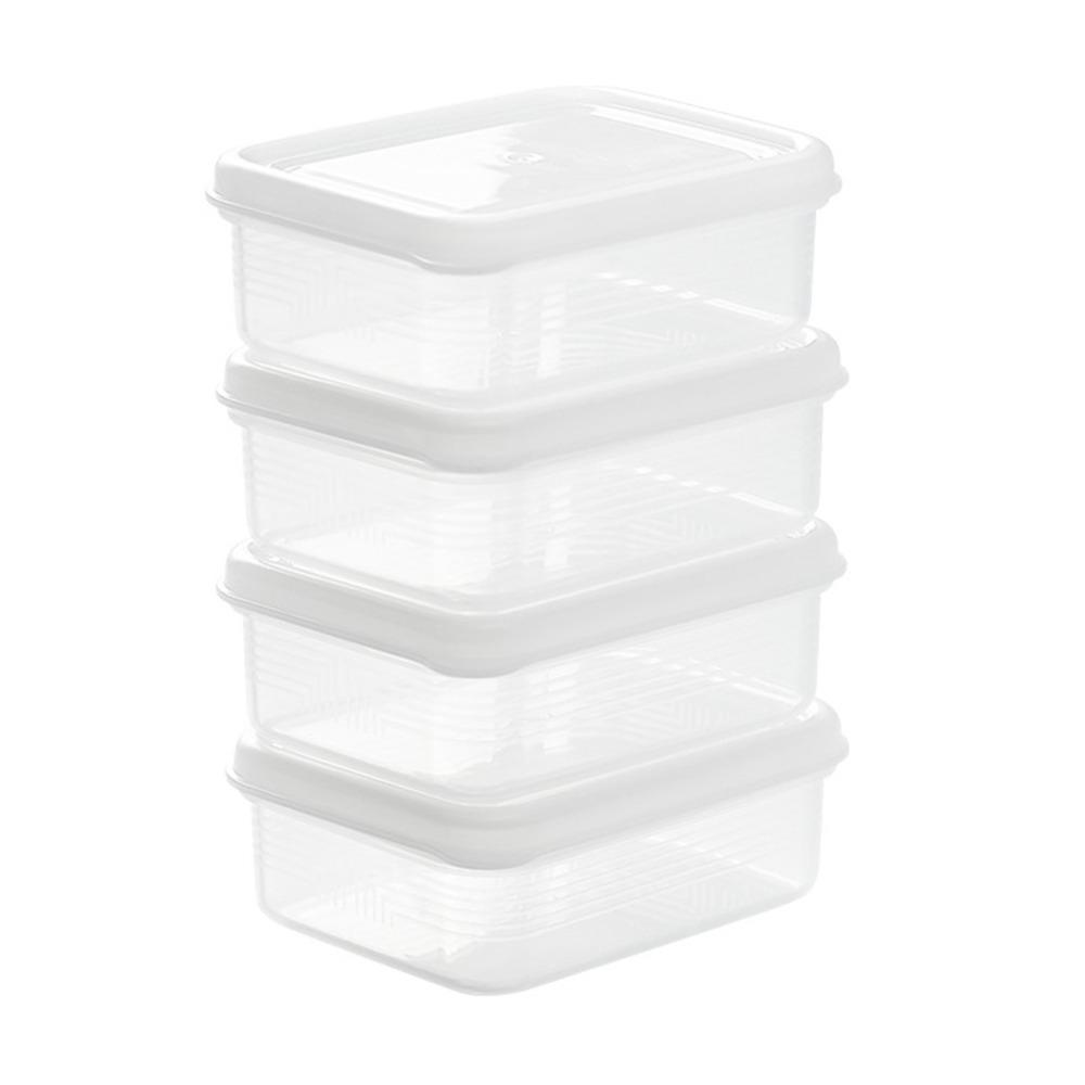 4pcs Reusable Frozen Meat Box Food Grade Airtight Food Storage Container Stackable 100Ml Refrigerator Storage Container