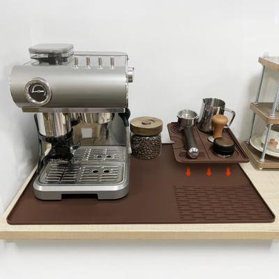Tapete de Silicone para Máquina de Café Antiderrapante Resistente ao Calor Bandeja de Bar com Secagem Removível à Prova de Vazamentos Acessórios de Café para Bancada de Máquina de Espresso