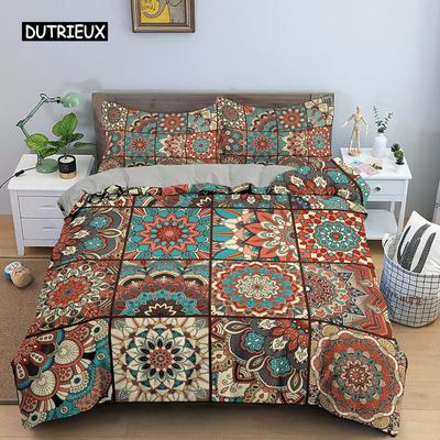 Dekbedovertrek in Boheemse Stijl Geometrische Mandala Etnische Stijl Beddengoedset Dubbel Queen King Size met Kussensloop Slaapkamerdecoratie
