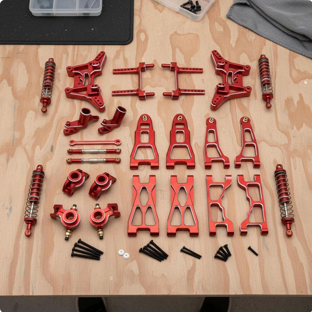 Aluminum Damping System and Steering Kit Adjustable Hydraulic Shock Absorbers 1/12 Scale RC Car