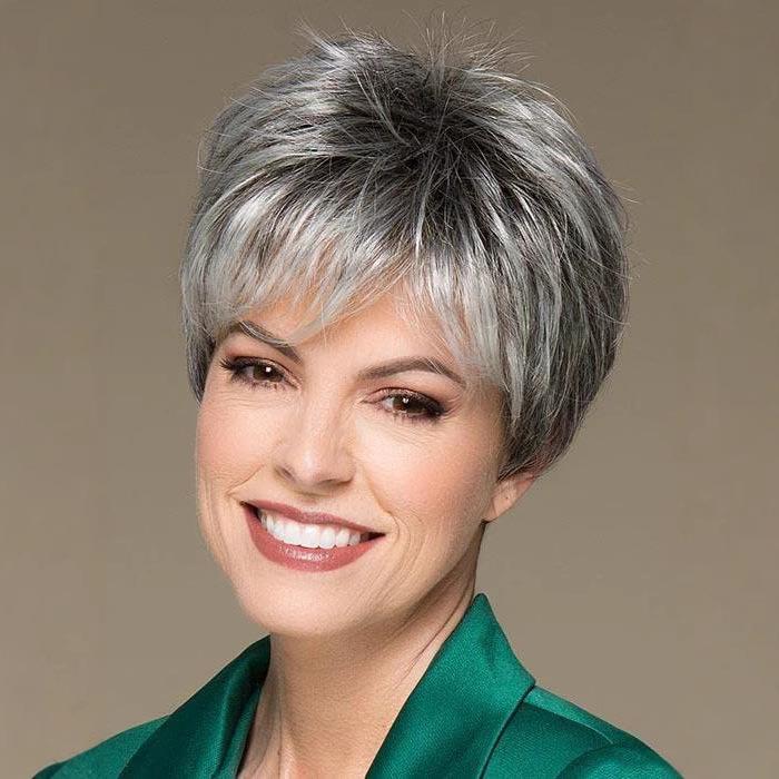 

Модный женский парик с короткими прямыми волосами, черно-белого цвета, с полной верхней повязкой на голову