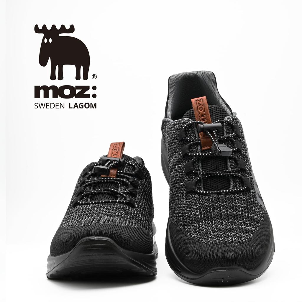 Knit Sneakers That Can Be Worn by Stepping On the Shock Air Quick Lace 4270 [Mozu] Men's 2-way Heel, Relief, Sole, (black, 26.5 Cm)