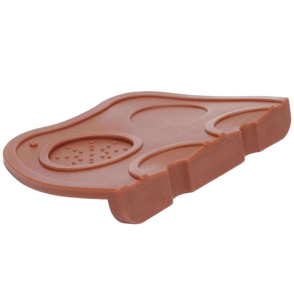 Silicone Coffee Tamper Pad Anti Slip Soft Tamper Mat Heat Resistant Corner Tamping Mat for HomeBrown