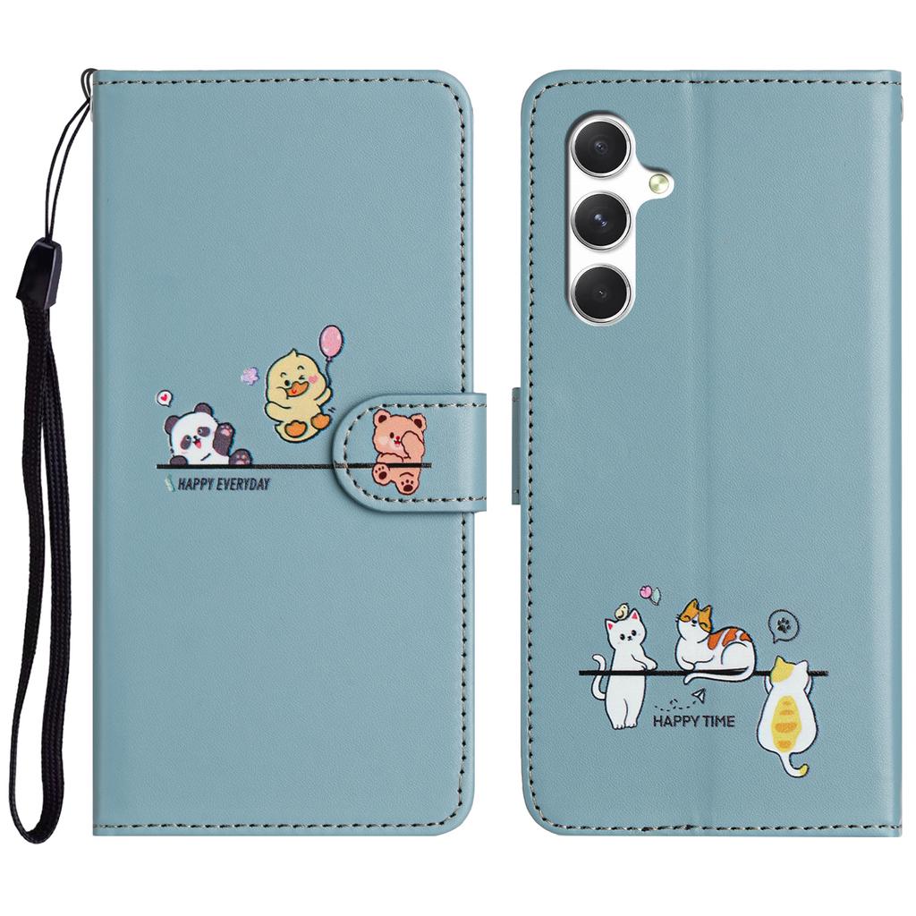 3D Tier Handyhülle für Funda Samsung Galaxy S24 Ultra S23 FE S22 S21 S20 Plus 5G A55 A15 Hüllen Leder Brieftasche Klapphülle Frauen