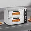 Pizza Oven Electric, 18" Double-Deck Commercial Countertop Pizza Oven, 842°F Max Temp, Indoor Pizza Maker with Thermometer, Independent Upper & Lower