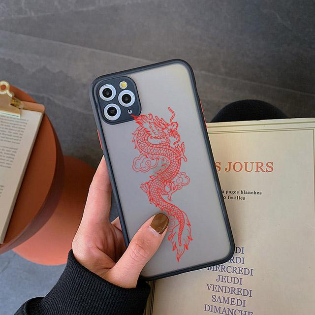 Custodia con Motivo Dio Drago Per iPhone 13 12 11 Pro Max XS Max XR X 12 Mini 7 8 Plus SE 2020 Nuova Cover Opaca Trasparente Bumper Antiurto