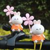 Adorable Rabbit Windmill Bamboo Dragonfly Dashboard Ornament for Scooters, Cars, Bikes, and Motorcycles.