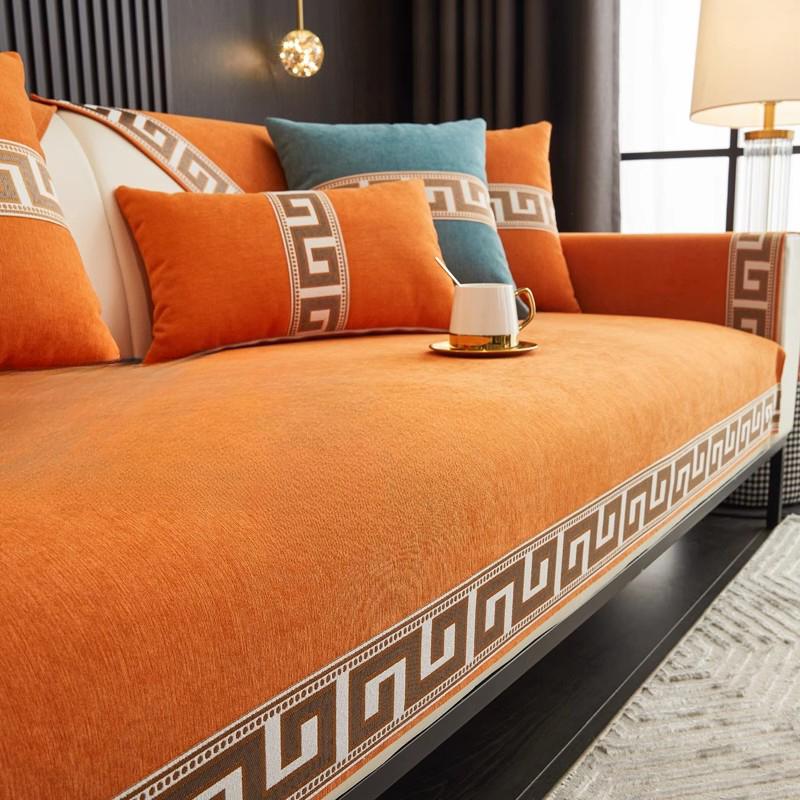Chinese Lace Chenier Sofa Cushion All Season Universal Anti Slip Sofa Cover Living Room Decoration Couch Mat Cover Towel