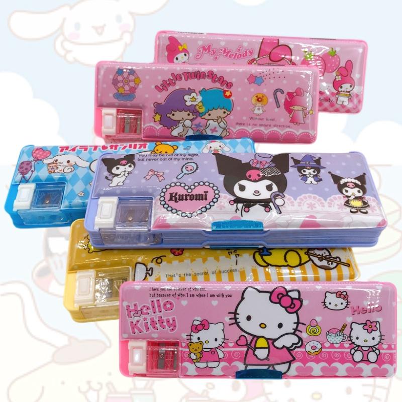 Trousse à crayons double face mignonne Kurumi avec motif de chien blanc de dessin animé