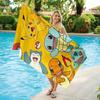 Pokemon Cartoon Beach Towel, Soft Absorbent Quick Dry Bath Towel, Cute Pikachu Charmander Print Swim Towel, Kids Gift, Flat Prin