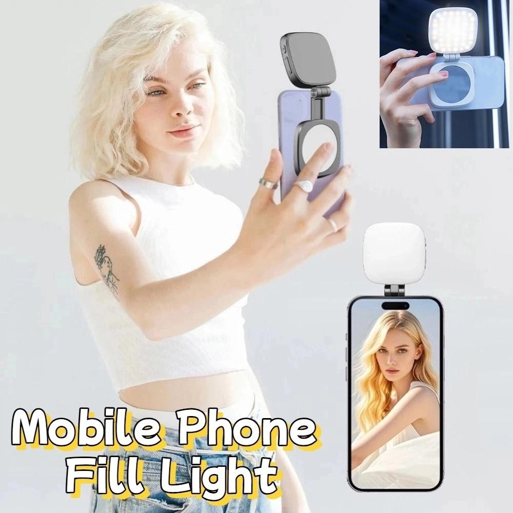 With Makeup Mirror Magnetic Phone Selfie Light Folding LED Phone Fill Light  Video Recording