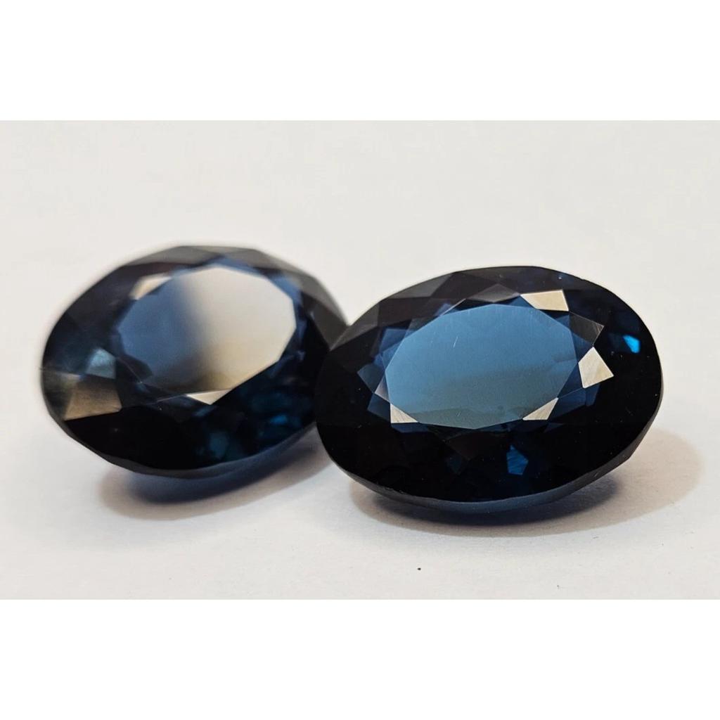 44+ Ct Natural Dark Blue Indicolite Tourmaline Oval Cut Pair Fabulous Gemstone