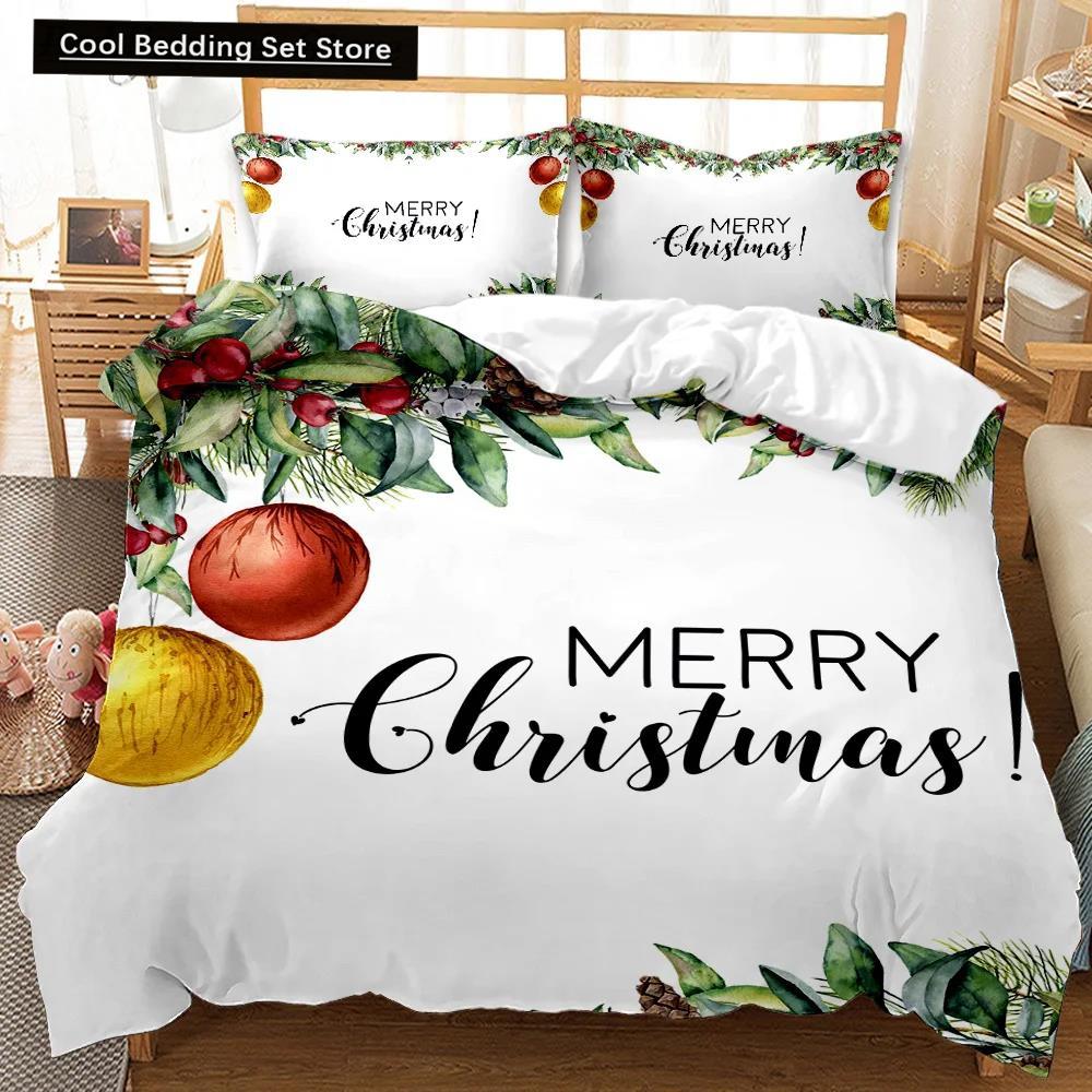 Christmas Duvet Cover Set Christmas Gift Bunny Candle Christmas Theme Bedding Set Double Queen King Size Polyester Quilt Cover