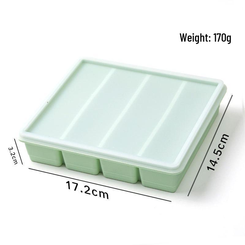 Thickened Silicone Ice Cube Tray with Lid - Easy Demold, Food Grade, Ideal for Baby Food & Large Ice Cubes
