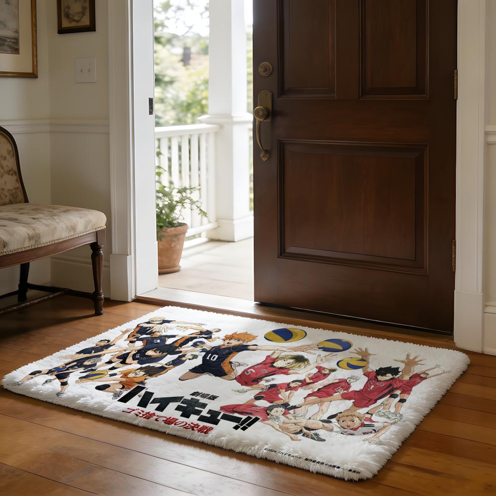 Hotblooded Anime HHaikyuu Floor Mat Soft Flannel Absorbent Mat Non-Slip Rug Home Bedroom Bathroom