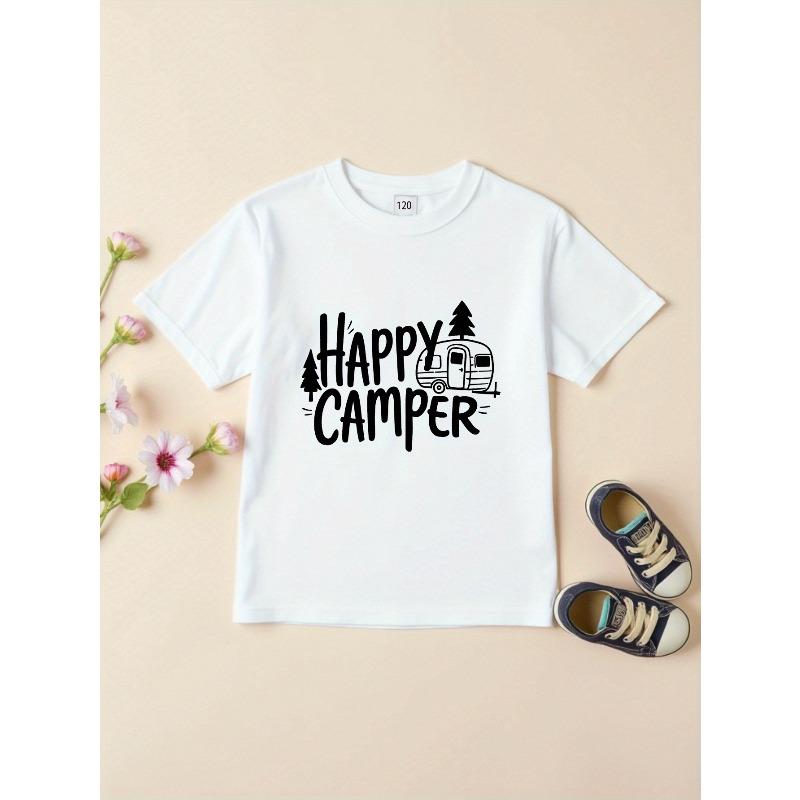 Kids Crewneck T-Shirt, Stretch Sweat-Wicking Breathable Multi-Color Outdoor Casual Summer Short Sleeve Tee 110 белый