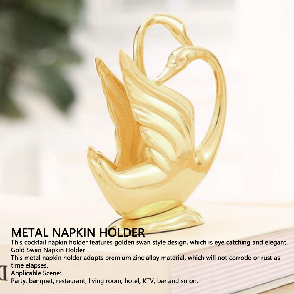 Upright Gold Napkin Holder Zinc Alloy Tissue Dispenser Stand For Restaurant