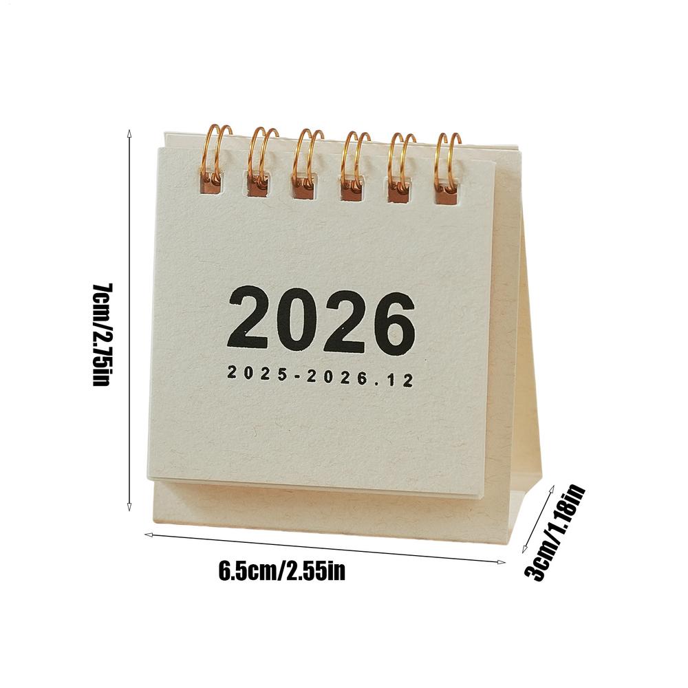 

Desk Calendar 2026 Mini Desk Calendar Casual Style Solid Color Portable Calendar Desktop Ornament Check-In Plan Desk Decor