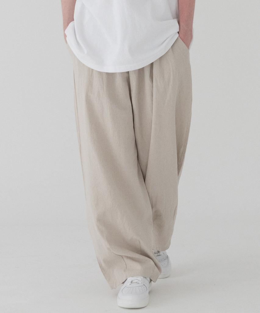 PIANER Comfortable Linen Balloon Pants (Beige)