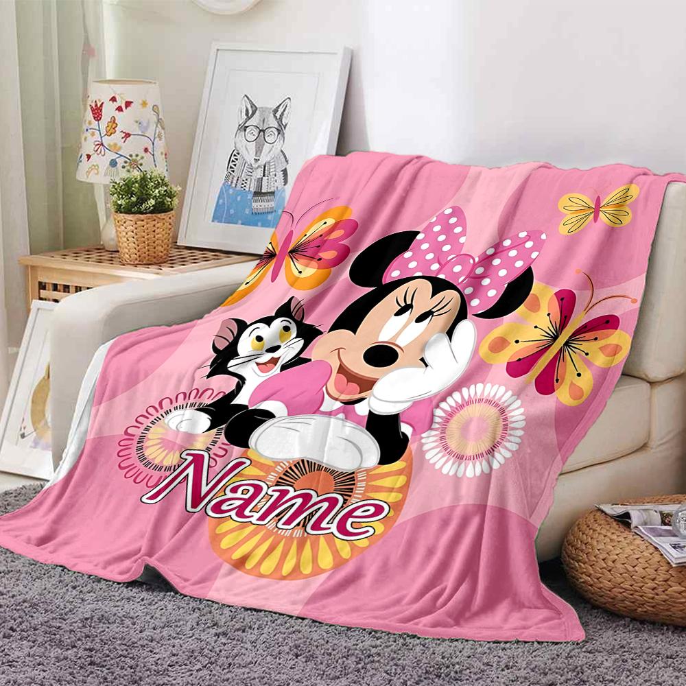 Custom Name Mickey Mouse Celebration blanket for Couch & Bed, Plush Cozy Fuzzy Blanket Super Soft & Warm Blankets for Fall and Winter. 090826