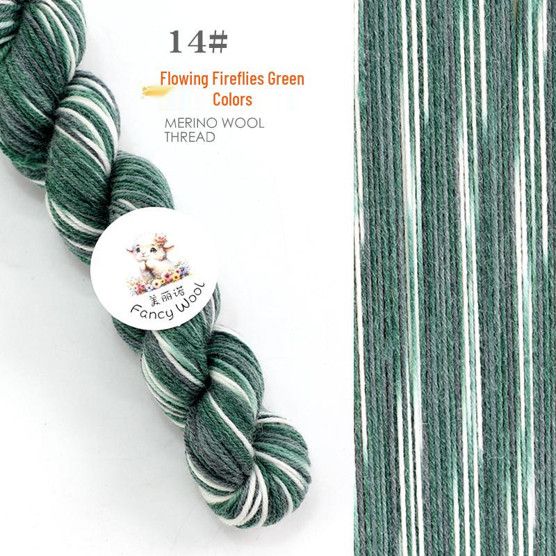 Hand-Dyed Variegated Wool Yarn: Ideal for DIY Knitting, Medium-Thickness Cotton, and Wool Blend for Hats and Scarves