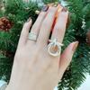 Foxanry Copper Color Engagement Rings For Women Couples New Fashion Creative Circle Pendant Birthday Party Jewelry Gifts