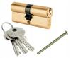 Lock Insert with Knob 4545 Mm Brass 3 Keys
