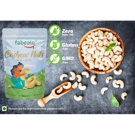 Fabeato 100% natürliche Cashewnüsse: Knusprige, rohe Cashewkerne (200 g) | Glutenfreies, pflanzliches Protein