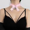 Sweet Bowknot Lace Ruffle Necklace Small Bell Choker Collarbone Neck Accessories Y2K Cool Girl Neck Strap Collar Fashion Jewelry