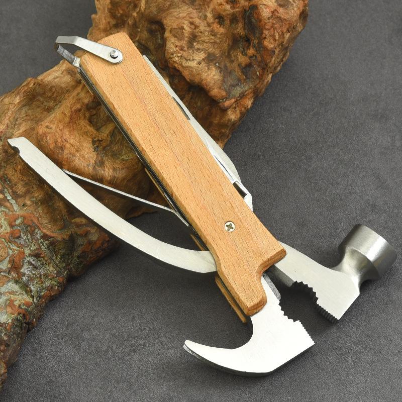 Versatile Stainless Steel Folding Hammer with Pliers - Portable, Multi-Function Tool for Outdoor Camping & Car  Window Breaker